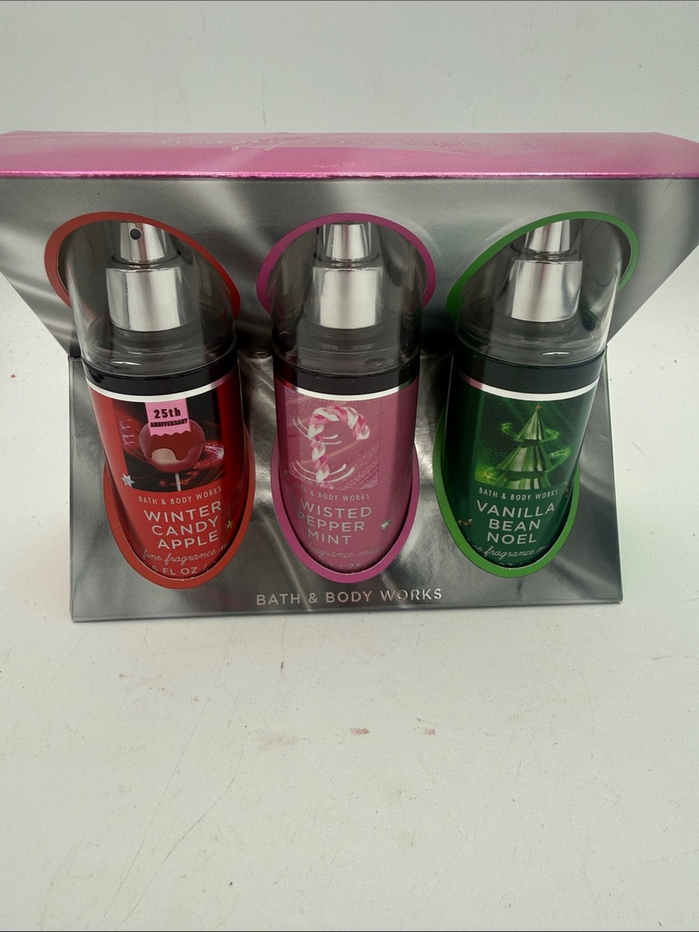 Bath & Body Works Holiday Fragrance Mist Trio Apple peppermint vanilla bean New